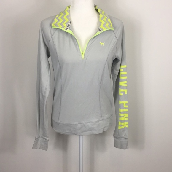 PINK Victoria's Secret Tops - VS Pink Grey Workout Half Zip Pullover Jacket